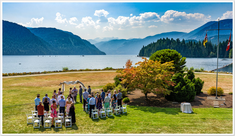 Comox Lake wedding ceremony
