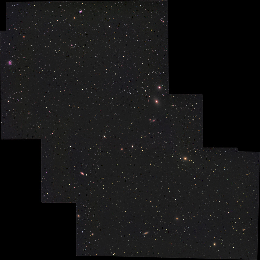 Big mosaic of lots of galaxies around the 'Markarian' Chain in Virgo.