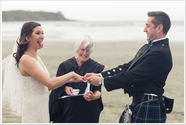 Cox Beach Tofino wedding ceremony