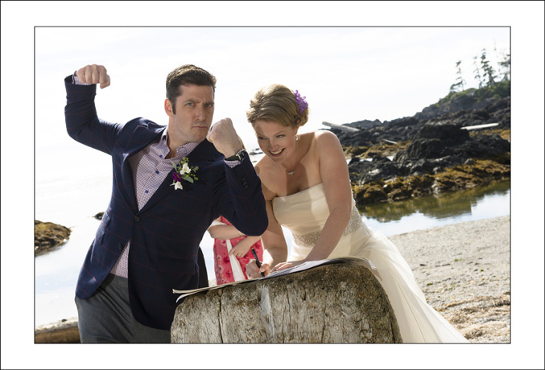 Ucluelet Big Beach wedding photo L&G 3