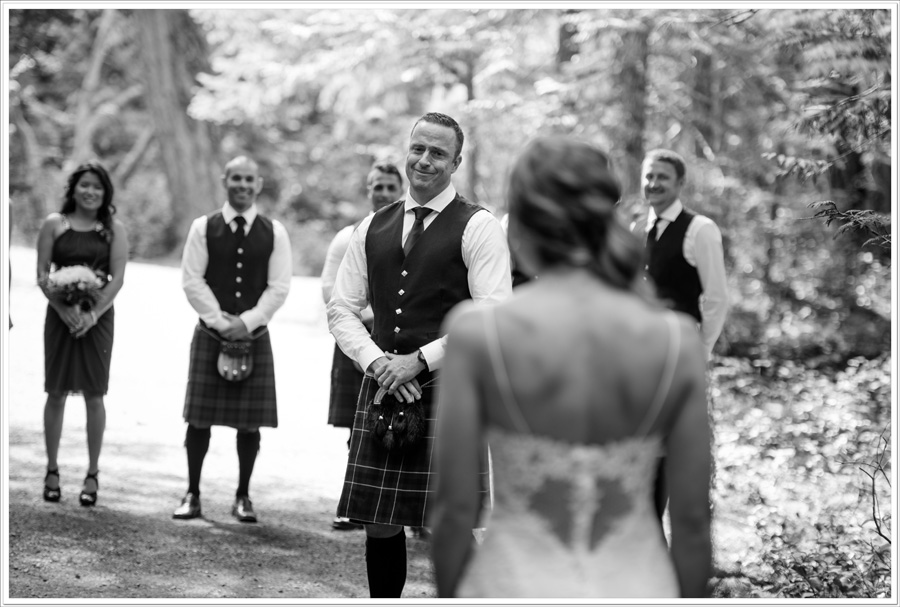 Kyle seeing his bride for the first time.